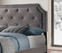 IF-5610 Bed, Grey, Velvet, Diamond Pattern Tufting