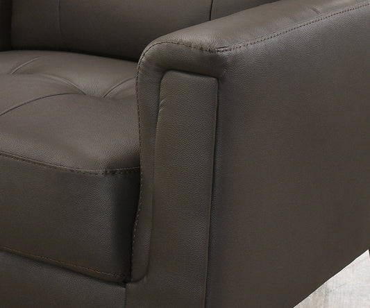 IF-8011 Sofa, Premium Soft Dark Chocolate Leather Match, Sleek Modern Design, High End Look