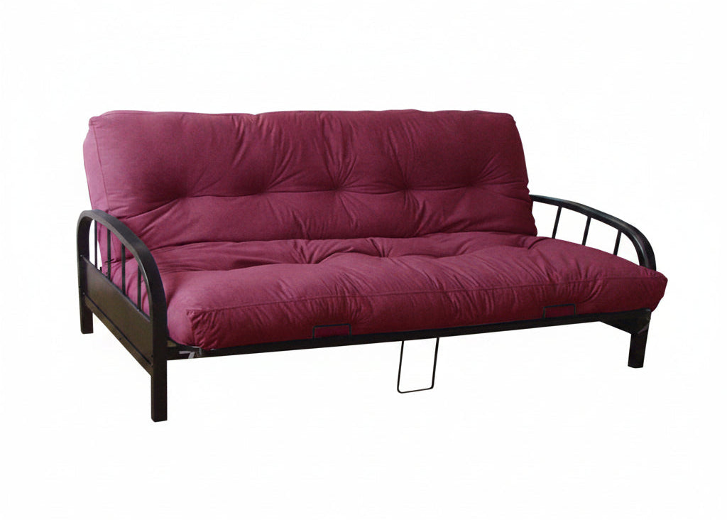 IF-211 Futon, Black Metal Frame, Flat Metal Arms, Various Colour Mattresses