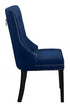 C-1222 Dining Chair, Blue, Velvet, Chrome Decorative Ring, Deep Button Tufting, (Set of 2)