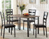 Dining Set, Table + 4 Chairs, 46" Brown Reclaimed Table Top with Upholstered Seats  IF-1057