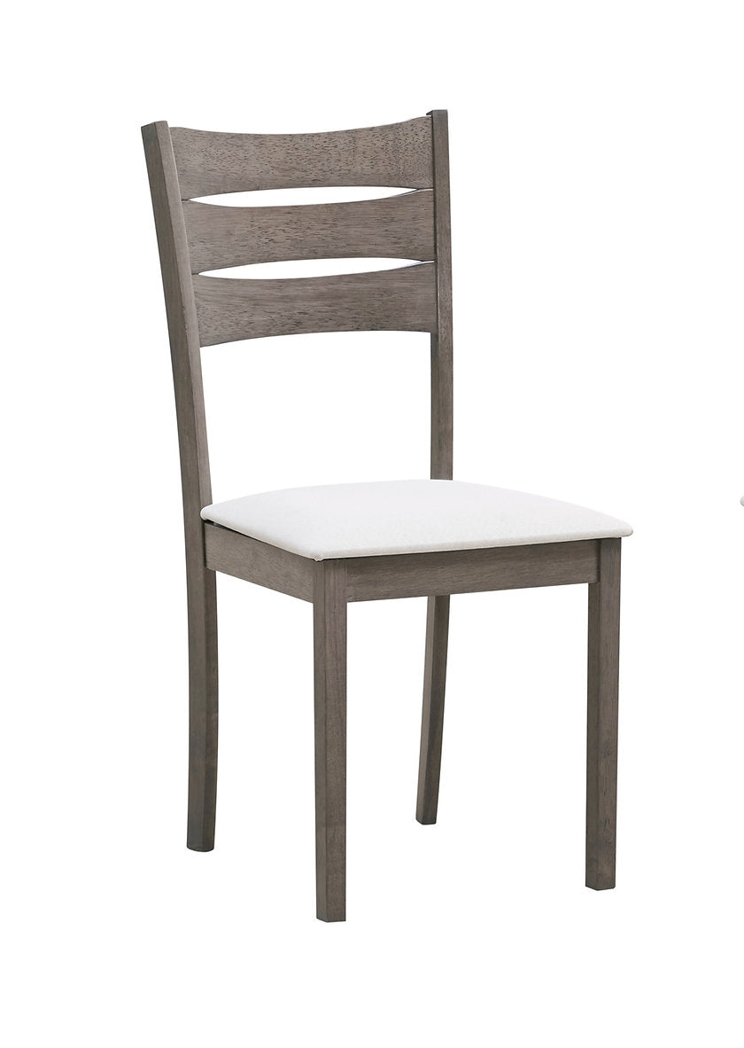 Dining Chair - Antique Grey with Upholstered Fabric Seats (Set of 2)  C-1052