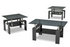 IF-2011 Glass Coffee Table Set, 3Pc, Or Individual Pieces, Glossy Black