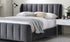 IF-5120 Bed, Grey, Velvet, Padded Headboard, Vertical Tufting