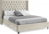 IF-5892 Bed, Cream, Velvet, Deep Tufted Headboard