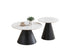 IF-2200 Coffee Table Set, 2Pc, Nested, Sintered Stone White Marble Top, Black Steel Base