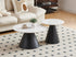 IF-2200 Coffee Table Set, 2Pc, Nested, Sintered Stone White Marble Top, Black Steel Base
