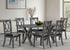 T-1095 | C-1099 Dining Set, 7 Pc, 67" Table + 6 Chairs, Antique Grey, Black Faux Leather Seat Chairs