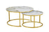 IF-2632 Coffee Table Set, 2Pc, Nested, Sintered Stone Pandora Top, Gold Steel Base