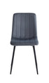 C-1474 Dining Chair, Dark Grey Velvet, Black Steel Legs