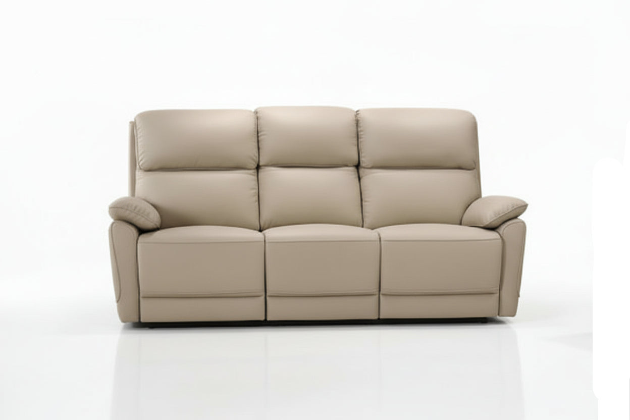 IF-8172 Power Recliner Set, 3pc, Warm Cream, Genuine Leather/Match, USB Charging