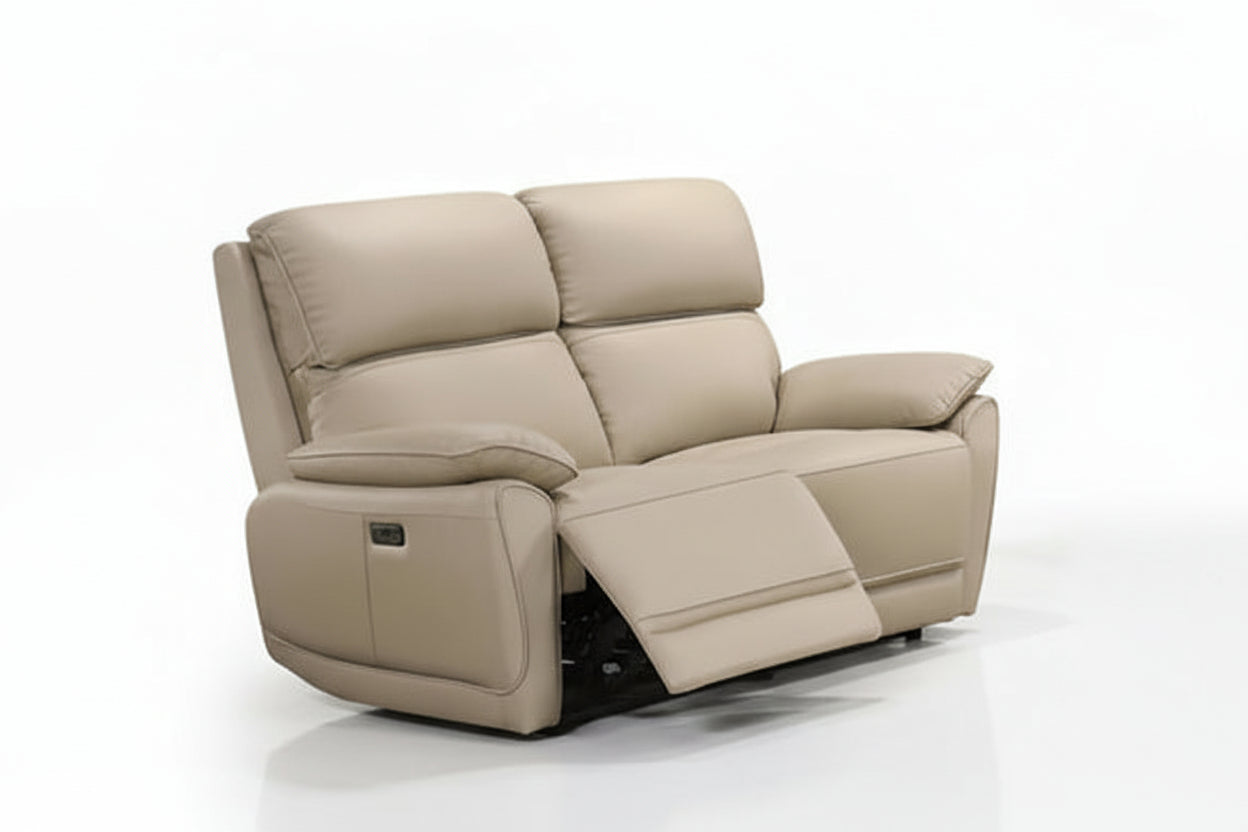 IF-8172 Power Recliner Set, 3pc, Warm Cream, Genuine Leather/Match, USB Charging