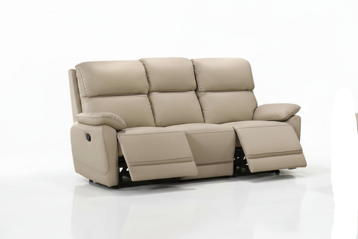IF-8172 Power Recliner Set, 3pc, Warm Cream, Genuine Leather/Match, USB Charging