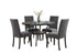 T-1610 | C-1610 (IF-1610) Dining Set, 5Pc, 48" Round Table, Rustic Finish, Grey Parson Chairs