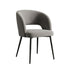 C-1645 Dining Chairs, Grey Textured Fabric Upholstery, Curved Wraparound Backrest, (Set of 2)