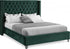 IF-5894 Bed, Green, Velvet, Wing Style Pattern Headboard