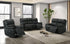 IF-8171 Power Recliner Set, 3pc, Soft Black, Genuine Leather/Match, USB Charging