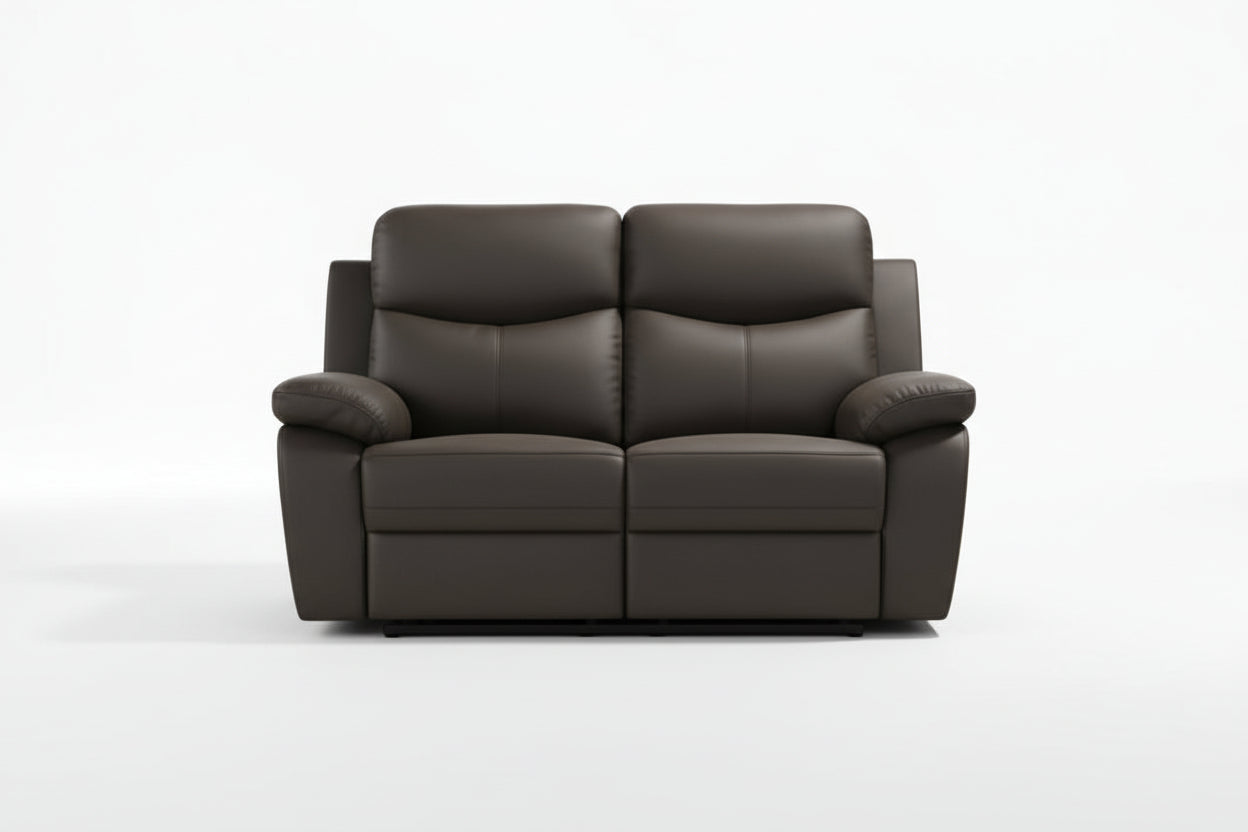 IF-8131 Power Loveseat, Dark Chocolate Brown, Genuine Leather/Match, USB Charging