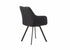 T-1408 | C-1413 Dining Set, 5 Pc, 48" Round Wood Table, Pedestal Design, Hidden Door, Fluted Base, 4 Black Chairs