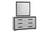"AMELIA BLACK" Deluxe Bedroom Set, 6Pc, Sleek Silver, Black Accent Trim