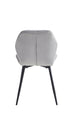 C-1535 Dining Chairs, Light Grey Velvet, Black Legs, (Set of 2)