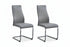 T-1448 | C-1576 Dining Set, 7 Pc, 63" Table + 6 Chairs, Chrome + Glass Table, Chrome + Grey Chairs