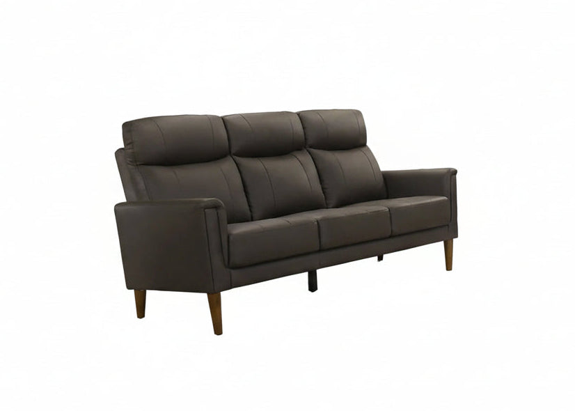 IF-8011 Sofa, Premium Soft Dark Chocolate Leather Match, Sleek Modern Design, High End Look
