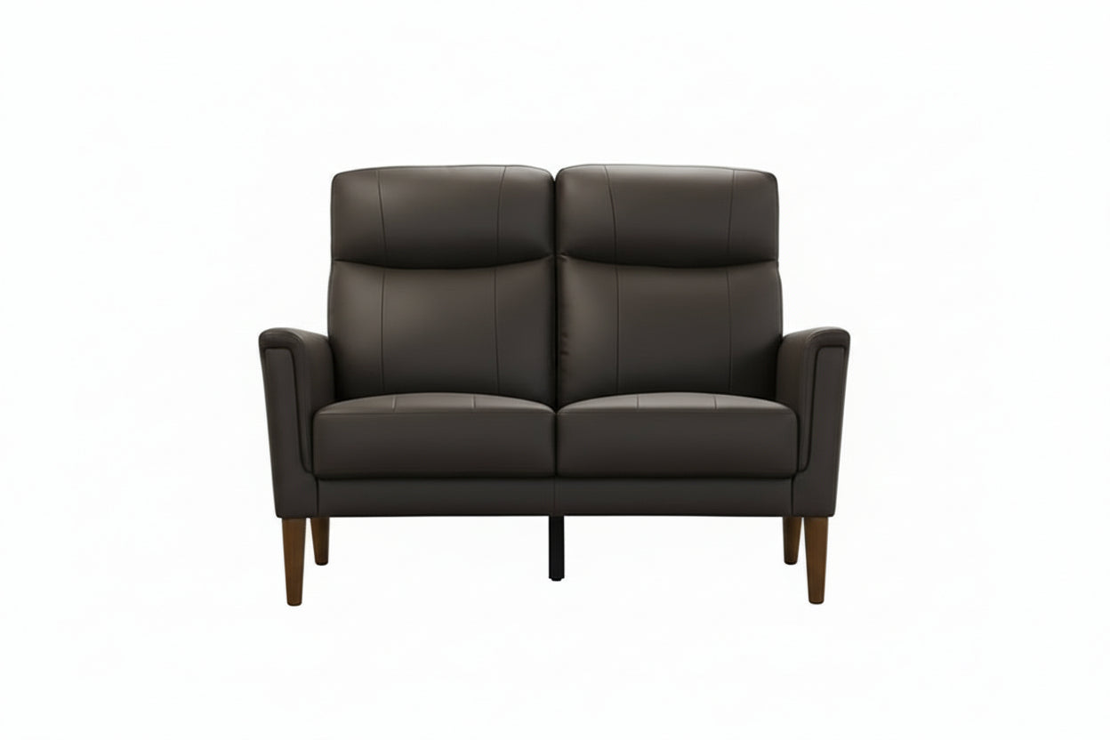 IF-8011 Loveseat, Premium Soft Dark Chocolate Leather Match, Sleek Modern Design, High End Look