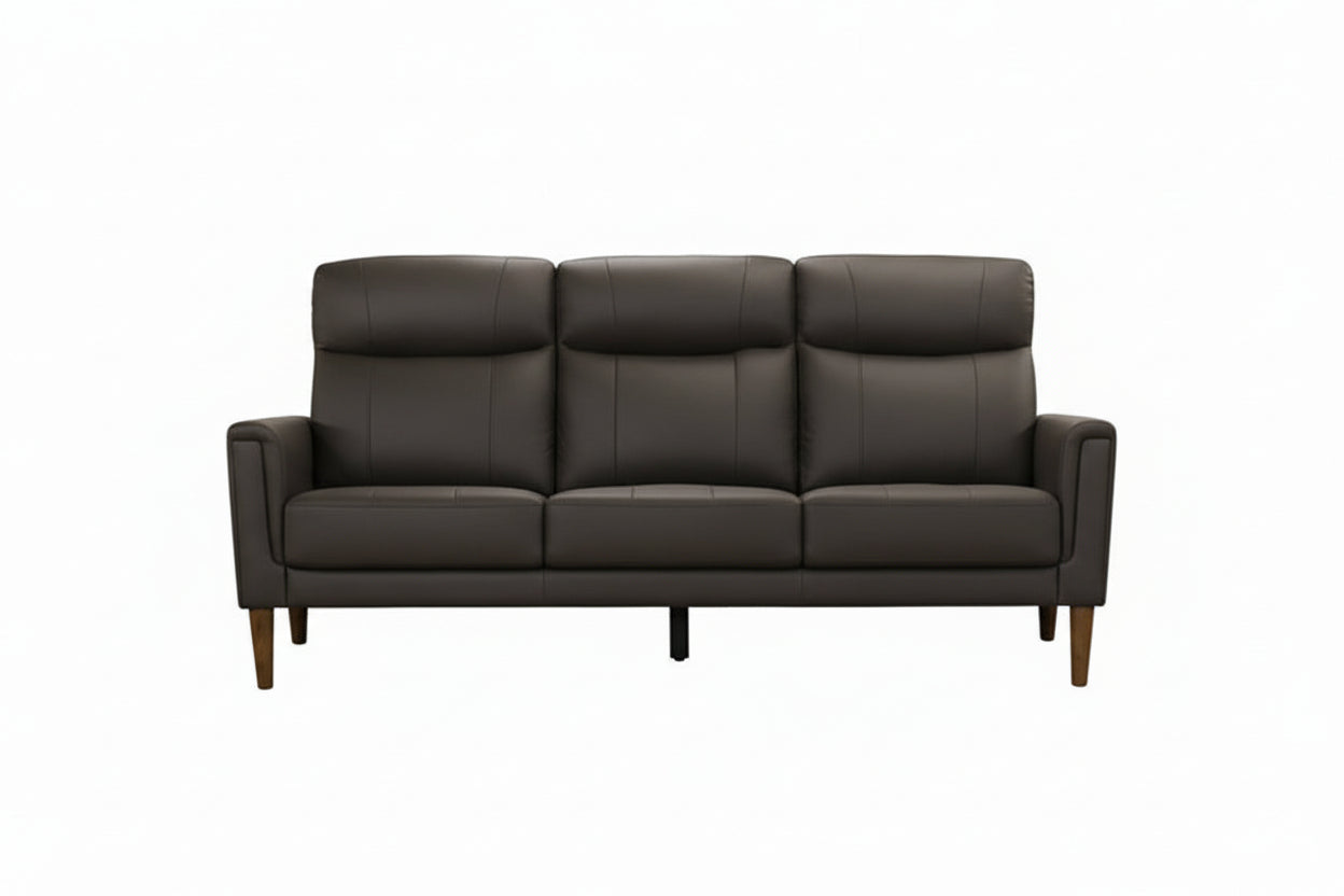 IF-8011 Sofa, Premium Soft Dark Chocolate Leather Match, Sleek Modern Design, High End Look