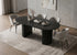 T-1643 | C-1645 Dining Set, 5Pc, Grey Chairs, Black 71" Oval Table, Fluted Base