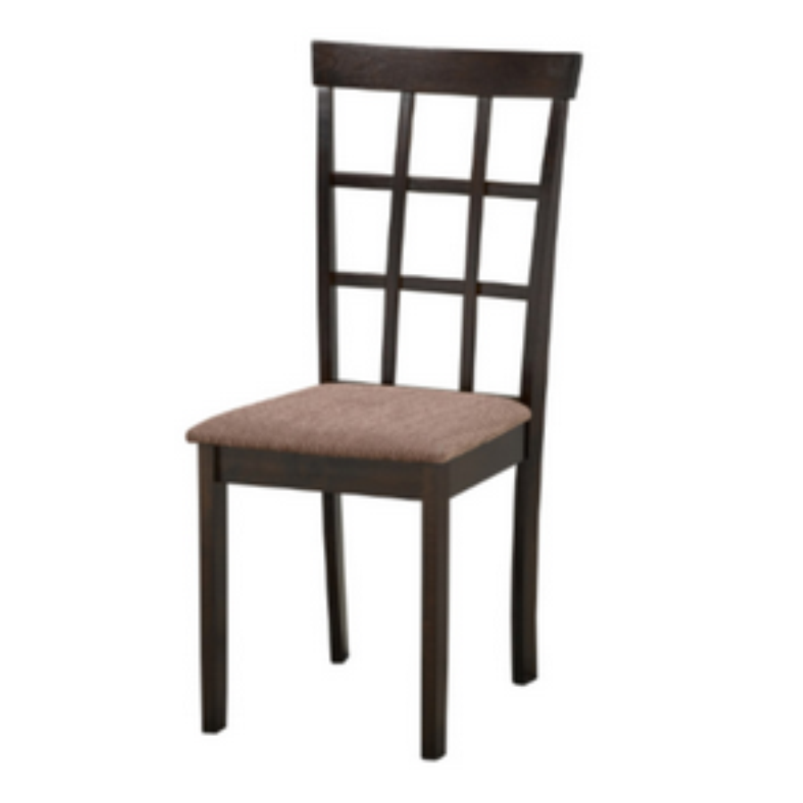 Chair only - Brown Fabric Seat with Espresso Legs C-1010
