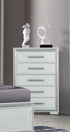 "ANDROS SILVER" Chest, Glossy White, Glamorous Silver Trim