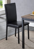 C-1025 Dining Chair, Black, Faux Leather Seat and Black, Black Metal Legs