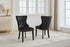 C-1226 Dining Chair, Black, Velvet, Tufted Front, Nailhead Detail, Espresso Legs