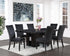 T-1605 Dining Table, 70" Long, Faux Black Marble Top, Double Pedestal Base