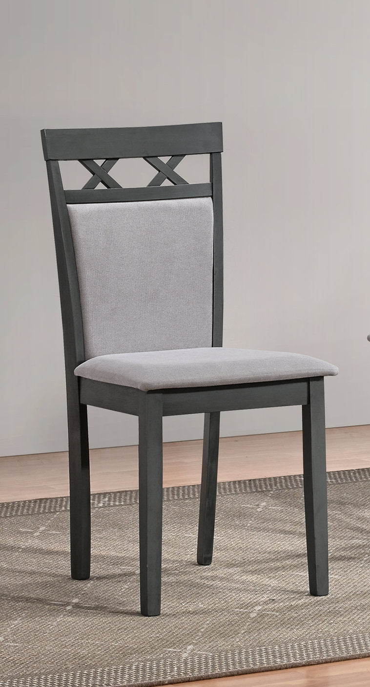 C-1096 Dining Chair, Fabric Seat, Antique Grey Wooden Frame