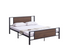 IF-5275 Bed, Black, Metal Frame, Wood Panel Accents