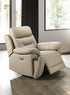 IF-8162 Power Recliner Armchair, Soft Cream Beige, Genuine Leather/Match, USB Charging, Hidden Cup Holders