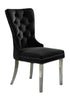 C-1261 Dining Chair, Black, Velvet, Chrome Legs, Decorative Chrome Ring