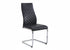C-1574 Dining Chair, Black, Faux Leather, Chrome C-Shape Frame, Elegant Diamond Stitching,  (Set of 2)