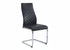 C-1574 Dining Chair, Black, Faux Leather, Chrome C-Shape Frame, Elegant Diamond Stitching