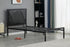 IF-140B Bed, Black, Faux Leather Padded Headboard, Black Metal Frame
