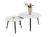 IF-2210 Coffee Table Set, 2Pc Nested, White Sintered Stone Top, 24" & 36" Round