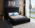 IF-5793 Bed, Black, Velvet Fabric, 3 Storage Benches