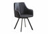 T-1408 | C-1413 Dining Set, 5 Pc, 48" Round Wood Table, Pedestal Design, Hidden Door, Fluted Base, 4 Black Chairs