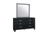 "REID" Dresser + Mirror, Black, Mirrored Accents, Crushed Crystal Accents