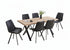 T-1808 | C-1821 Dining Set, 7Pc OR 5Pc, 71" Wood Top Table, Black Metal X-leg Base, Black Chairs