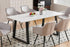 T-1550 Dining Table, 71" Long, Sintered Stone, White Faux Marble Top Table, U-Shape Base