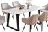 T-1550 Dining Table, 71" Long, Sintered Stone, White Faux Marble Top Table, U-Shape Base