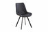C-1821 Dining Chair, Black, Faux Leather, Curved Backrest, (Set of 2)